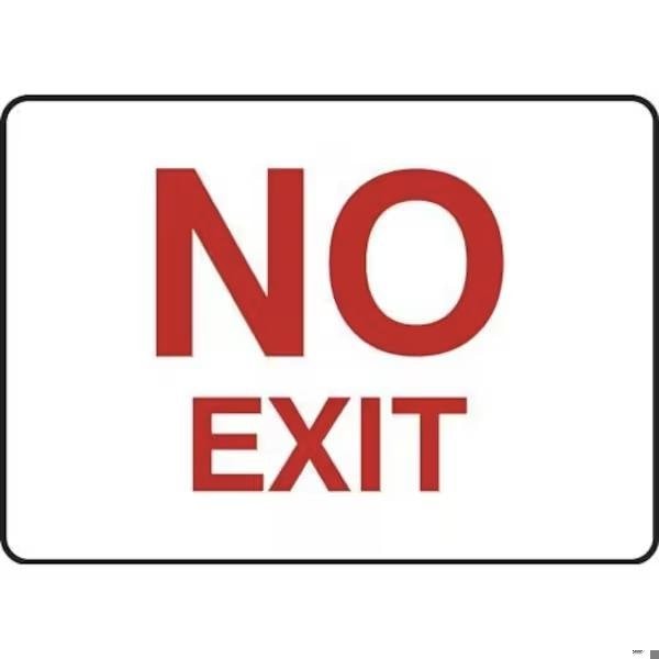 Accuform No Exit, Adhesive Dura-Poly, 5 in x 7 in, Adhesive MADC518XV - main